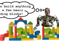 Robot building stuff with blocks.