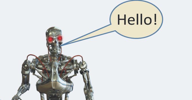 Android robot saying "hello"!