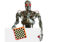 Robot holding checkerboard.